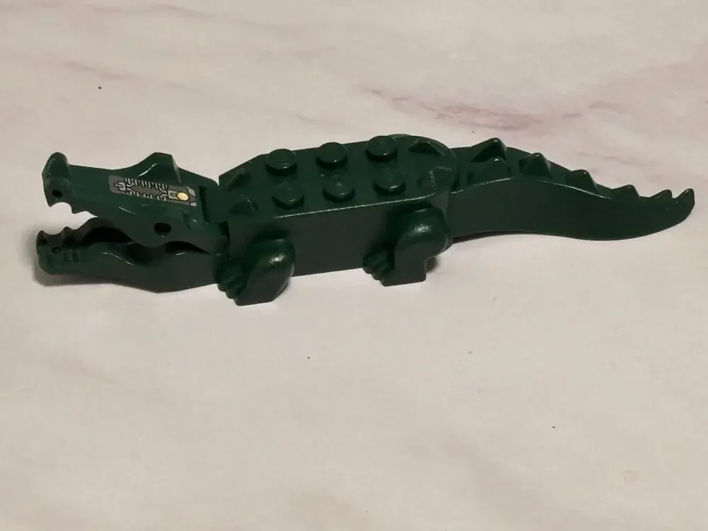 LEGO 1990s Vintage Dark Green Alligator Crocodile Circuitry on Upper 6026c01pb01